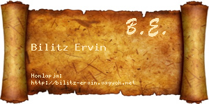 Bilitz Ervin névjegykártya